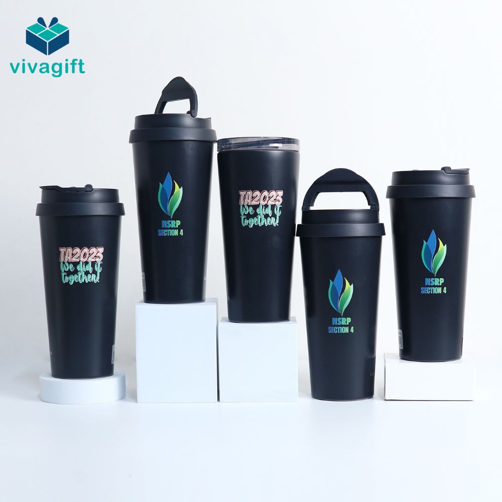 Ly giữ nhiệt quà tặng, khắc tên, in logo thương hiệu - Quà tặng Viva
