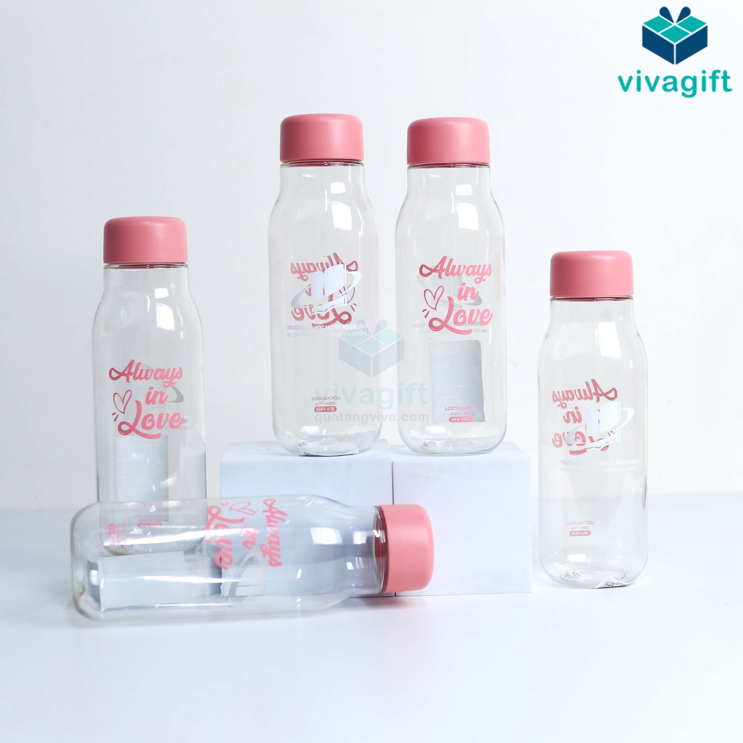 Bình nước nhựa LockLock in logo theo yêu cầu