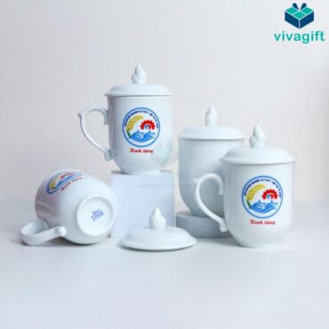 Ly sứ quà tặng, in logo công ty theo yêu cầu – Quatangviva.com