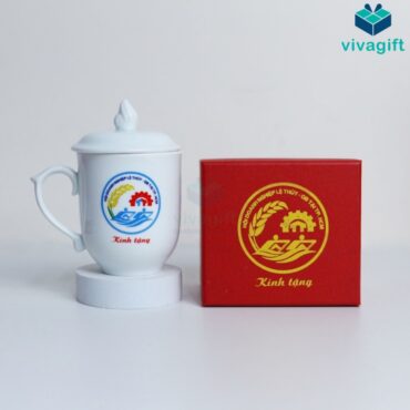 Ly sứ quà tặng, in logo công ty theo yêu cầu – Quatangviva.com