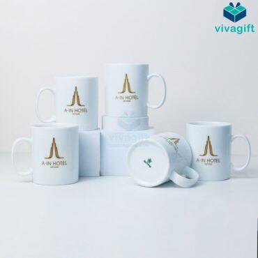 Ly sứ quà tặng, in logo công ty theo yêu cầu – Quatangviva.com