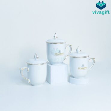 Ly sứ quà tặng, in logo công ty theo yêu cầu – Quatangviva.com