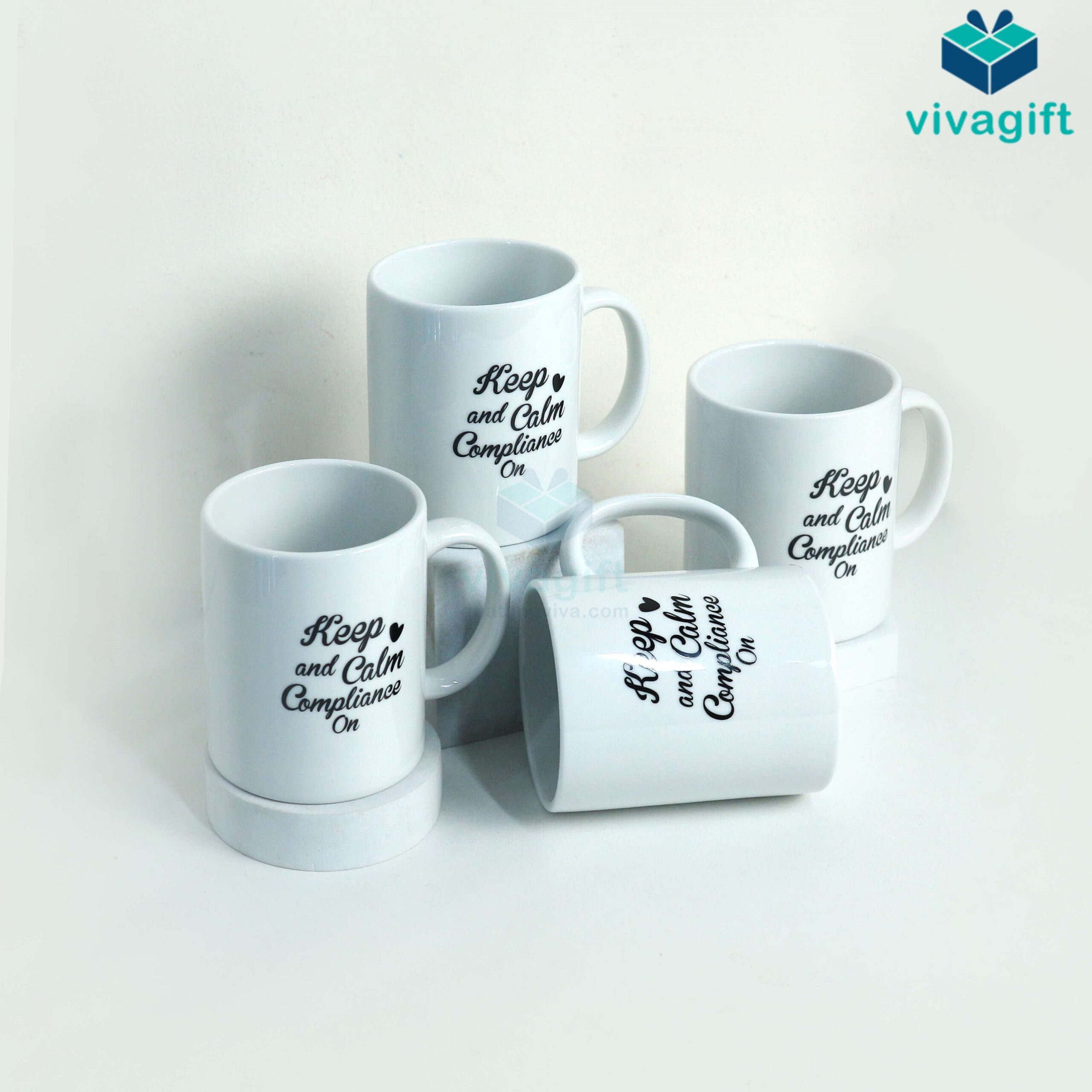 Ly sứ quà tặng, in logo công ty theo yêu cầu – Quatangviva.com