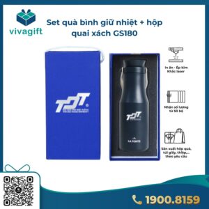 Set quà bình giữ nhiệt + hộp quai xách GS180 - Quatangviva.com