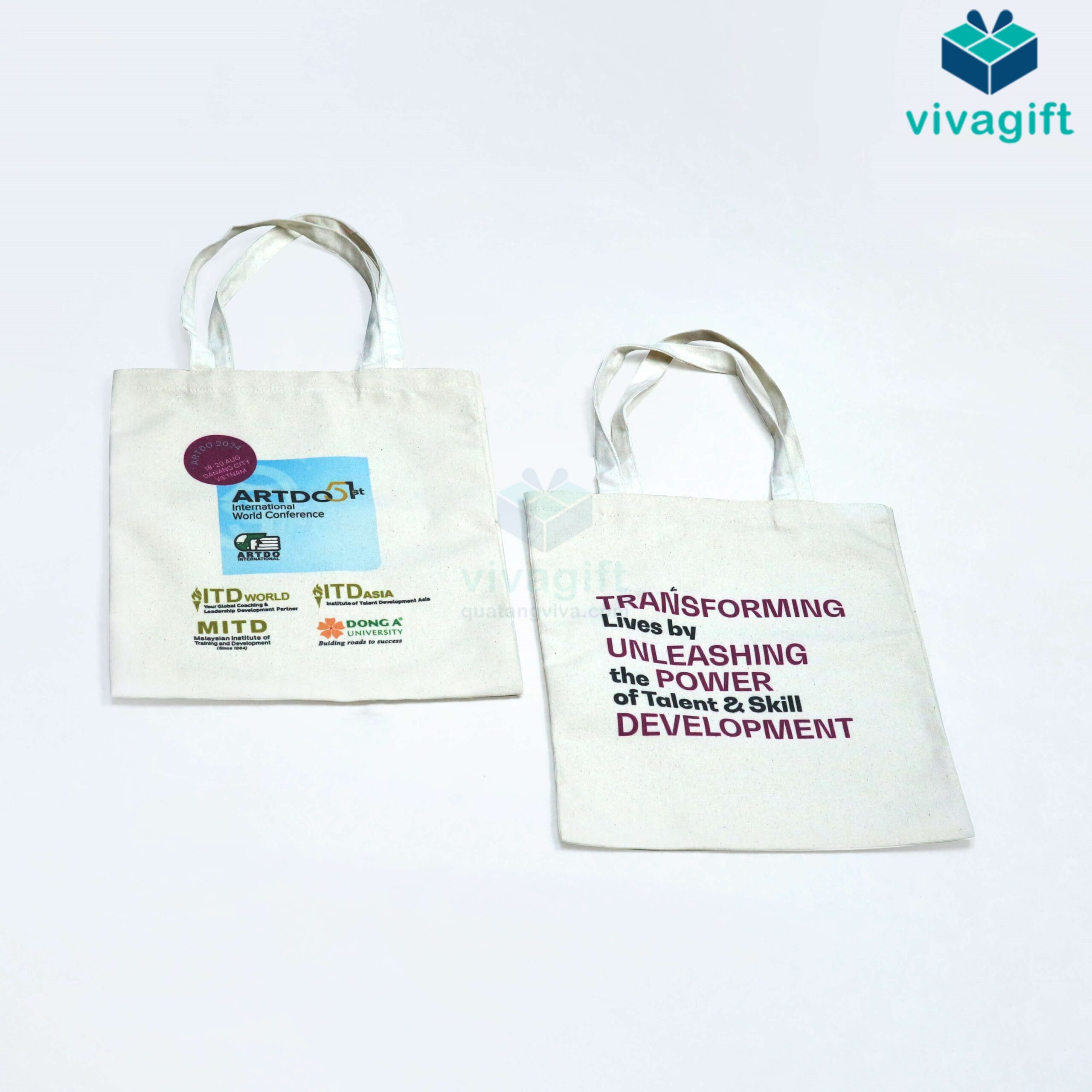 Túi vải in logo, túi vải canvas in logo theo yêu cầu – Quatangviva.com