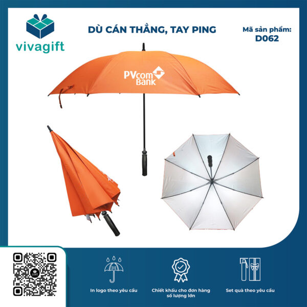 Dù cán thẳng bán kính 75cm Tay Ping D062 - Hình ảnh 7