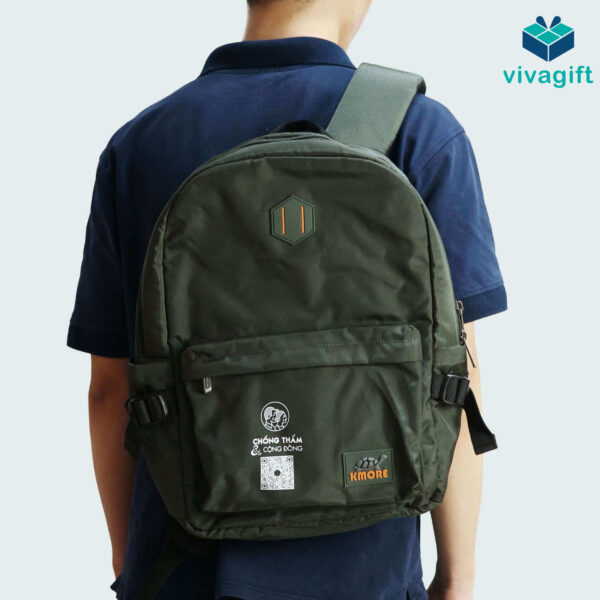 Balo Sinh Viên 4 Ngăn Màu Xanh Rêu Đậm BL141 - Hình ảnh 10