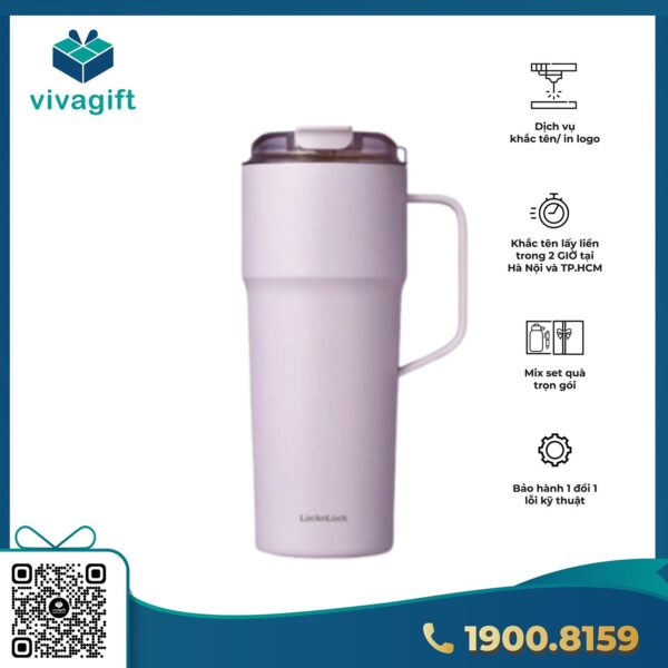 Bình giữ nhiệt LocknLock Metro Cafe HandleTumbler dung tích 750ml bằng thép không gỉ phủ sứ LHC4418 - Hình ảnh 2
