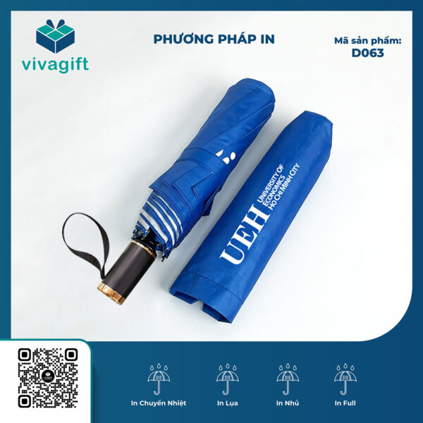 Dù Gấp 3 Tự Đẩy 2 Đốt Carbon R 55cm D063 - Hình ảnh 5
