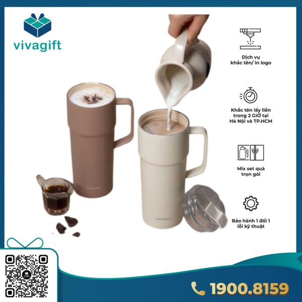 Bình giữ nhiệt LocknLock Metro Cafe HandleTumbler dung tích 750ml bằng thép không gỉ phủ sứ LHC4418 - Hình ảnh 5