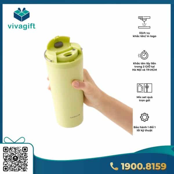Bình giữ nhiệt LocknLock Bucket One Touch 550ml LHC3345 - Hình ảnh 3