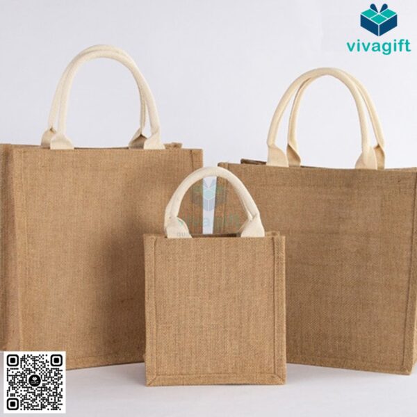 Túi vải đay hình hộp, có quai xách TVD102 - Hình ảnh 10