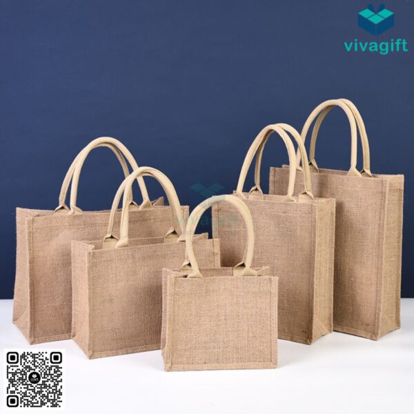 Túi vải đay hình hộp chữ nhật ngang, có quai xách TVD103 - Hình ảnh 11