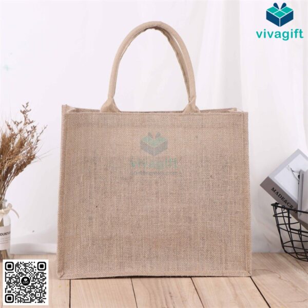 Túi vải đay hình hộp chữ nhật ngang, có quai xách TVD103 - Hình ảnh 10