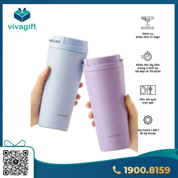 Bình giữ nhiệt LocknLock Bucket One Touch 550ml LHC3345LHC4398 - Hình ảnh 5