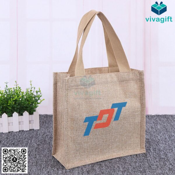 Túi vải đay hình vuông, có quai xách TD101 - Hình ảnh 7