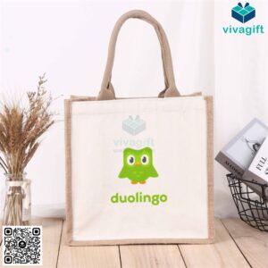 Túi vải đay hình hộp vuông dáng đứng, có quai xách TD108