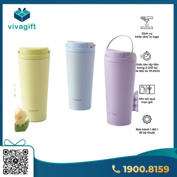 Bình giữ nhiệt LocknLock Bucket One Touch 550ml LHC3345LHC4398 - Hình ảnh 4