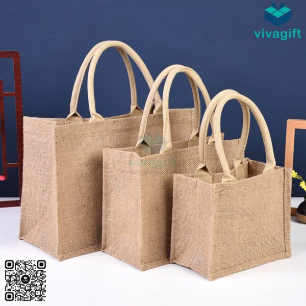 Túi vải đay hình hộp chữ nhật ngang, có quai xách TVD103 - Hình ảnh 7