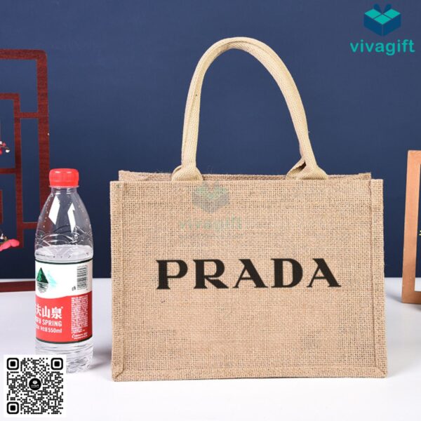 Túi vải đay hình hộp chữ nhật ngang, có quai xách TVD103 - Hình ảnh 5