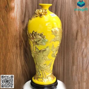Mai bình dát vàng Sen cá 42cm BHL116