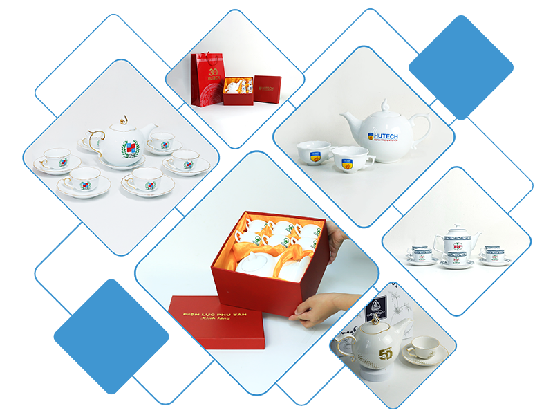 Bộ ấm trà in logo