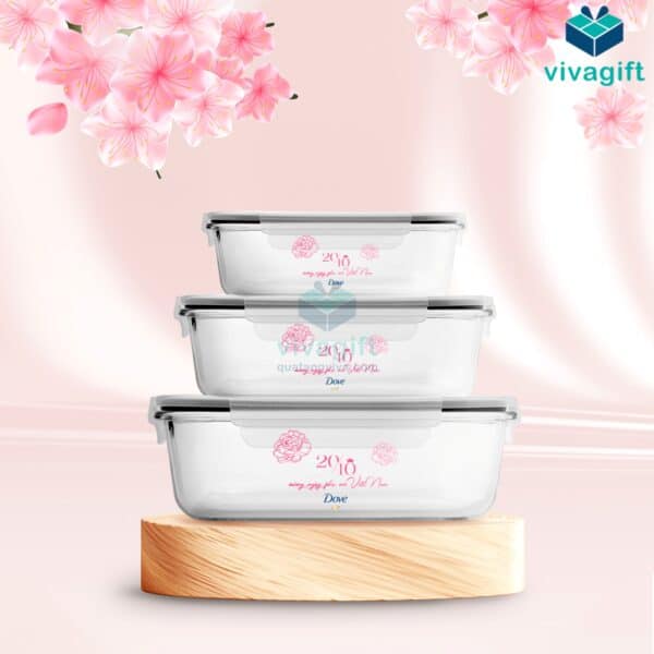 Set Quà Tặng 20/10 Hộp Cơm Thủy Tinh, Dù SQT2028 - Hình ảnh 3