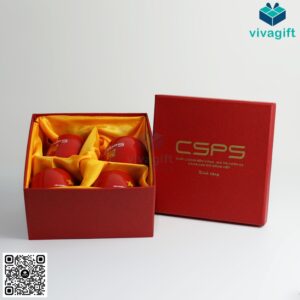 Quà Tặng Doanh Nghiệp Vivagift 34 Hộp Quà Đựng 4 Ly Sứ HAD44