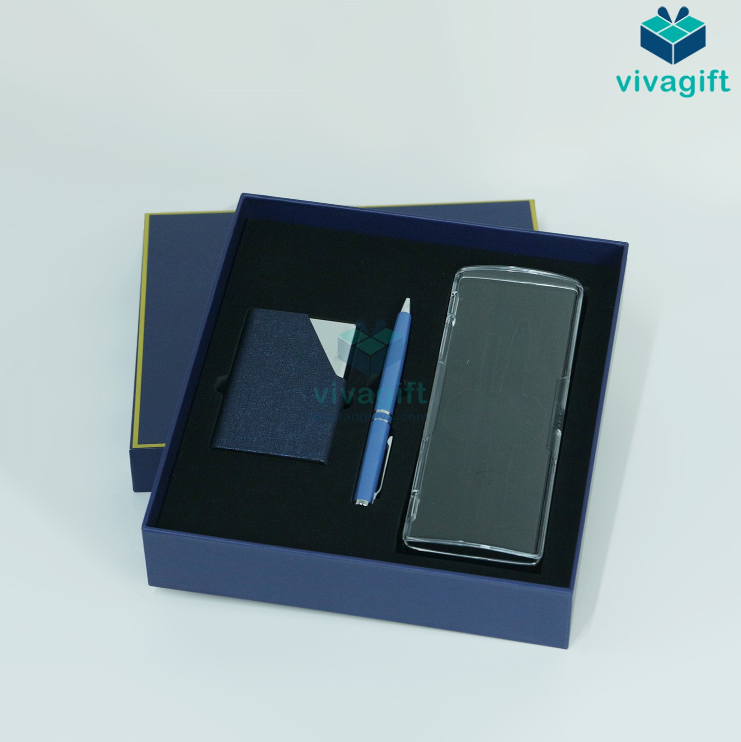 Set Bút Bizner Tặng Ví Đựng Namecard, Thiệp, Hộp Đựng Cao Cấp BIZNERVIP01 - Quatangviva.com