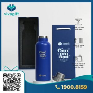 Quà Tặng Doanh Nghiệp Vivagift 43 Set quà tặng bình giữ nhiệt Q128, hộp đựng cao cấp GS203 - Quatangviva.com