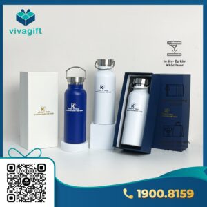 Quà Tặng Doanh Nghiệp Vivagift 36 Set quà tặng bình giữ nhiệt Q128 in logo, hộp đựng - Quatangviva.com