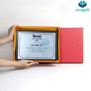 Quà Tặng Doanh Nghiệp Vivagift 32 Bảng vinh danh gỗ đồng tuyên dương BVD-116 - Quatangviva.com