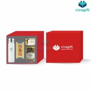 Set quà bình giữ nhiệt, hạt và hộp trà lài GS209 - Quatangviva.com