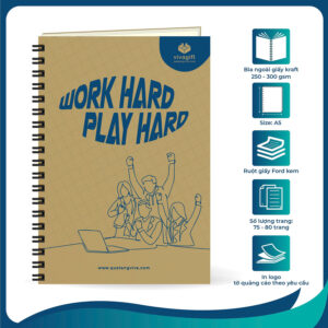 Sổ tay lò xo giấy kraft size A5 SLXK-1 - Quatangviva.com