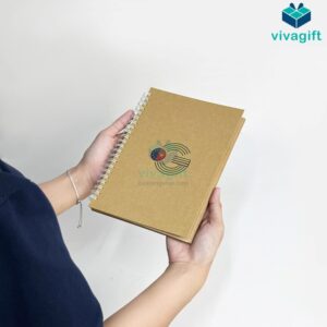 Quà Tặng Doanh Nghiệp Vivagift 93 Sổ tay lò xo giấy kraft size A5 SLXK-2 - Quatangviva.com