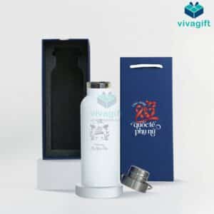 Quà Tặng Doanh Nghiệp Vivagift 33 Set quà tặng 8/3 bình giữ nhiệt Q128 và hộp GS203 - Quatangviva.com