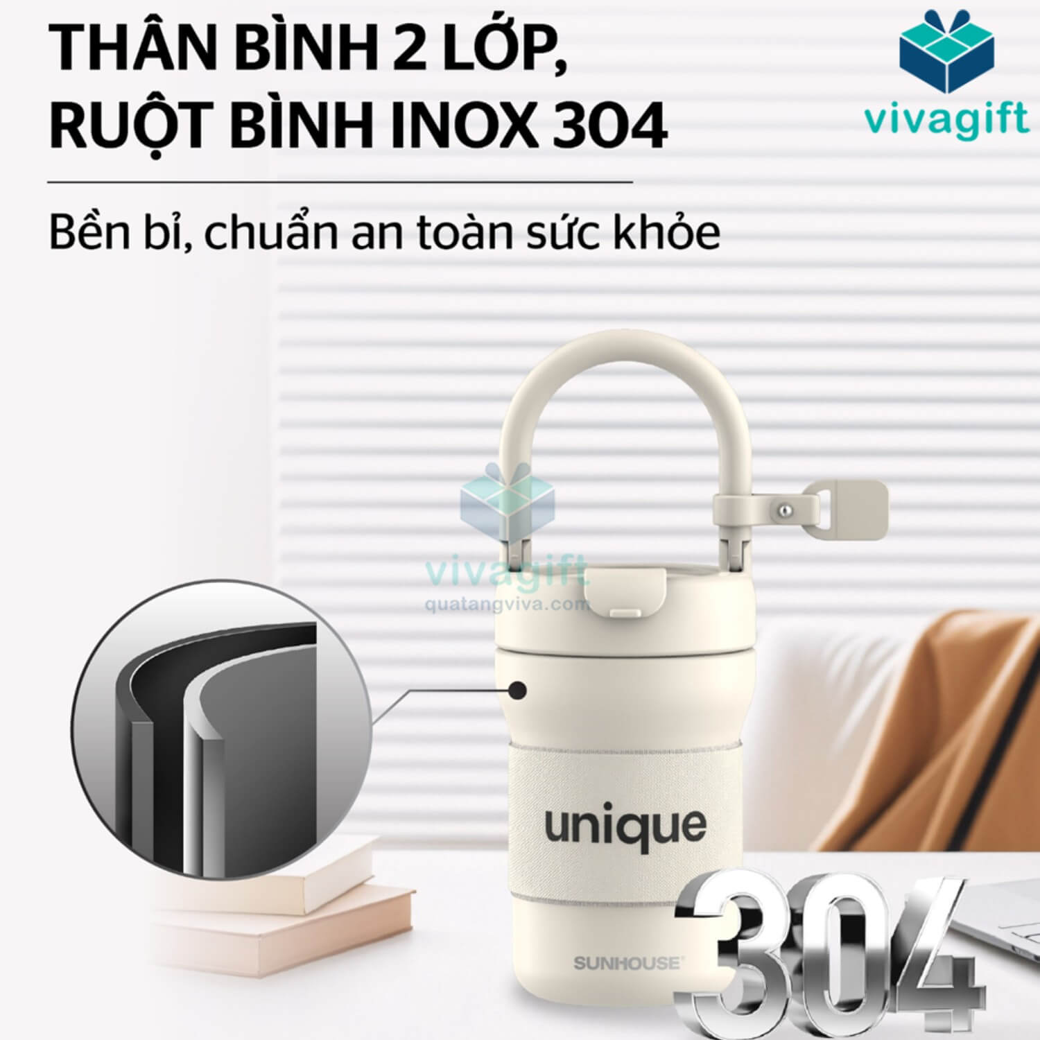 Bình giữ nhiệt Unique 300ml Sunhouse KS-TU300US 6 Bình giữ nhiệt Unique 300ml Sunhouse KS-TU300US - Hình ảnh 6