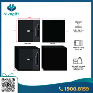 Quà Tặng Doanh Nghiệp Vivagift 31 Set quà tặng sổ tay, bút kèm ngòi, hộp GS212 - Quatangviva.com