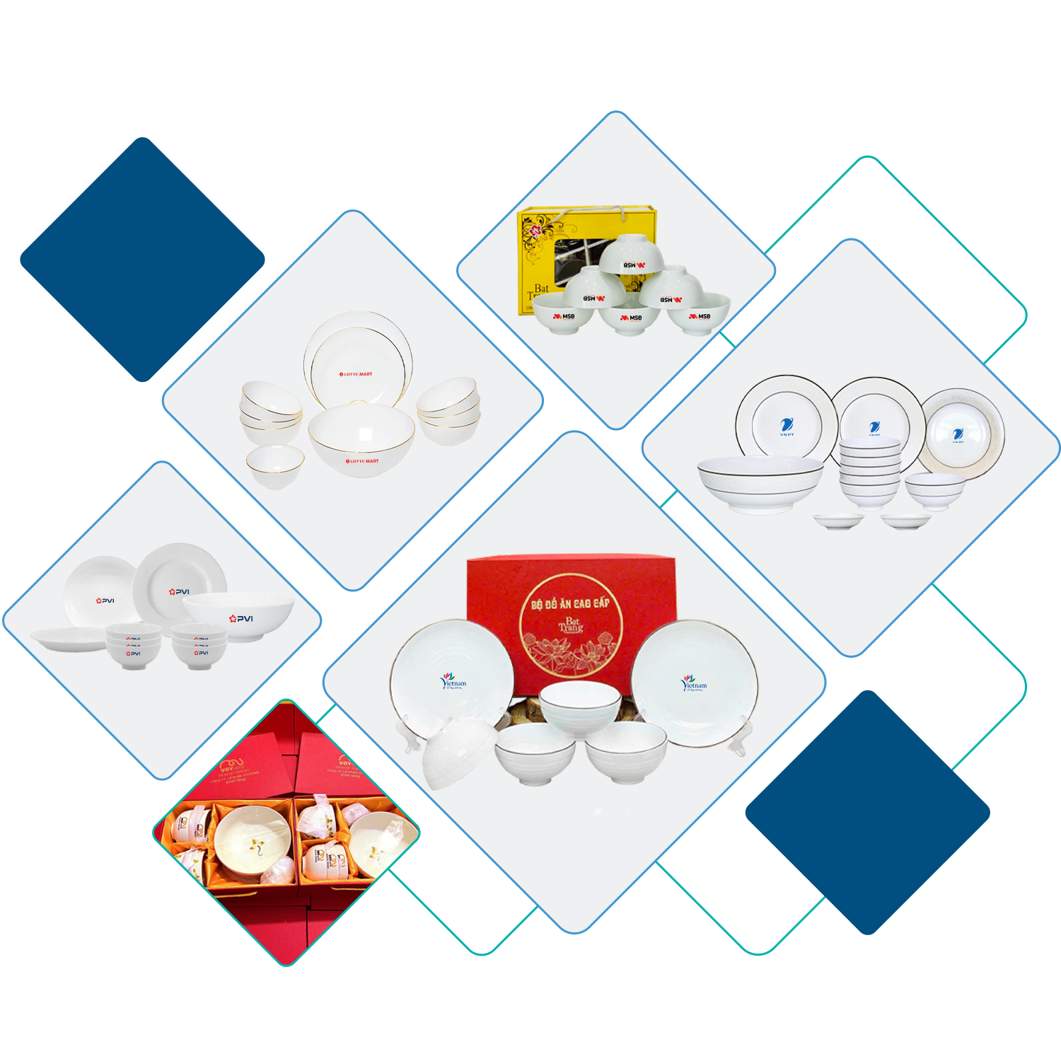 #1 Bộ đồ ăn quà tặng in logo - Minh Long, Bát Tràng