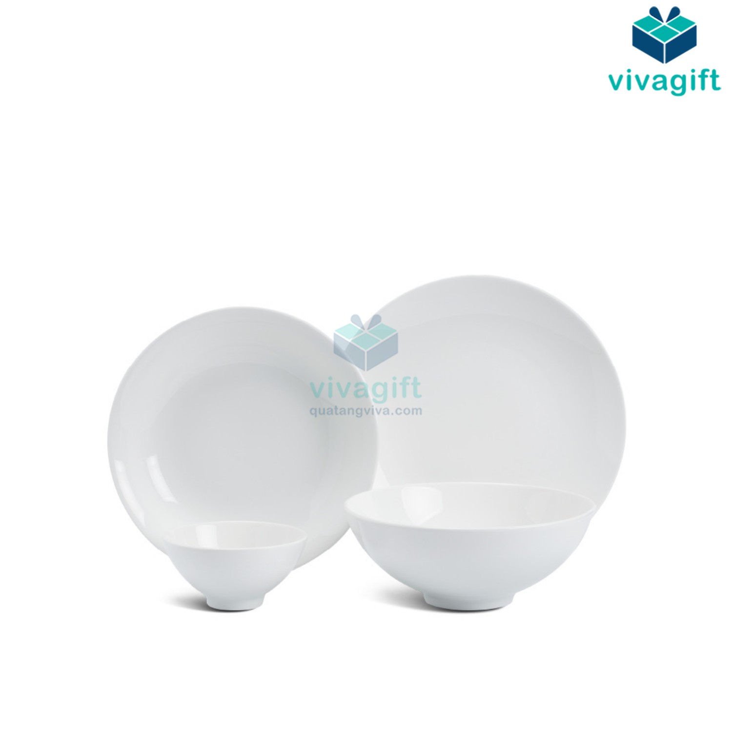 Quà Tặng Doanh Nghiệp Vivagift 93 Bộ đồ ăn Minh Long 9 sản phẩm - Daisy - Trắng A001_09DAI - Quatangviva.com