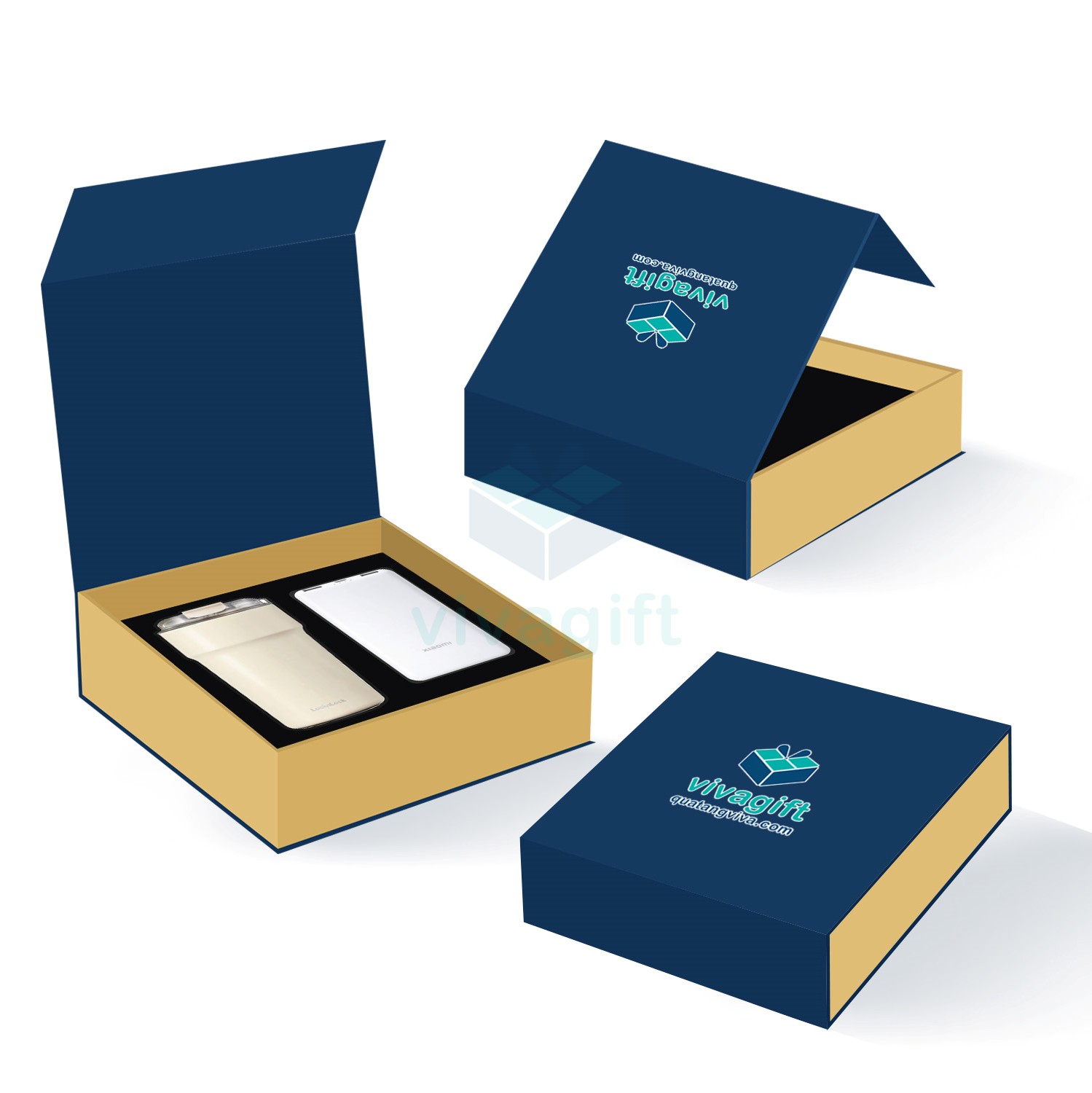 Quà Tặng Doanh Nghiệp Vivagift 34 Bộ quà tặng giftset ly giữ nhiệt, sạc dự phòng GS216
