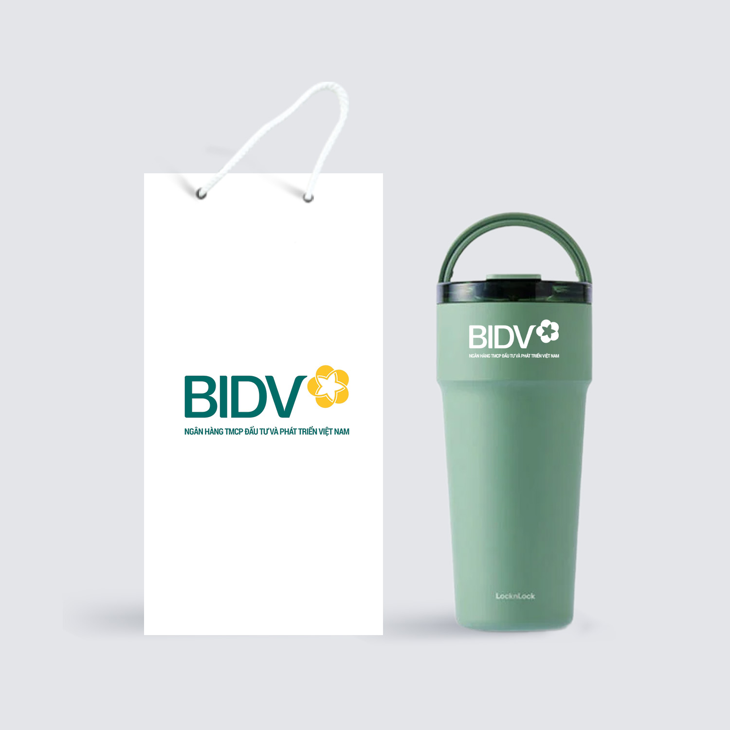 Quà Tặng Doanh Nghiệp Vivagift 32 Ly giữ nhiệt phủ sứ LocknLock 900ml có ống hút 3 màu LHC4419