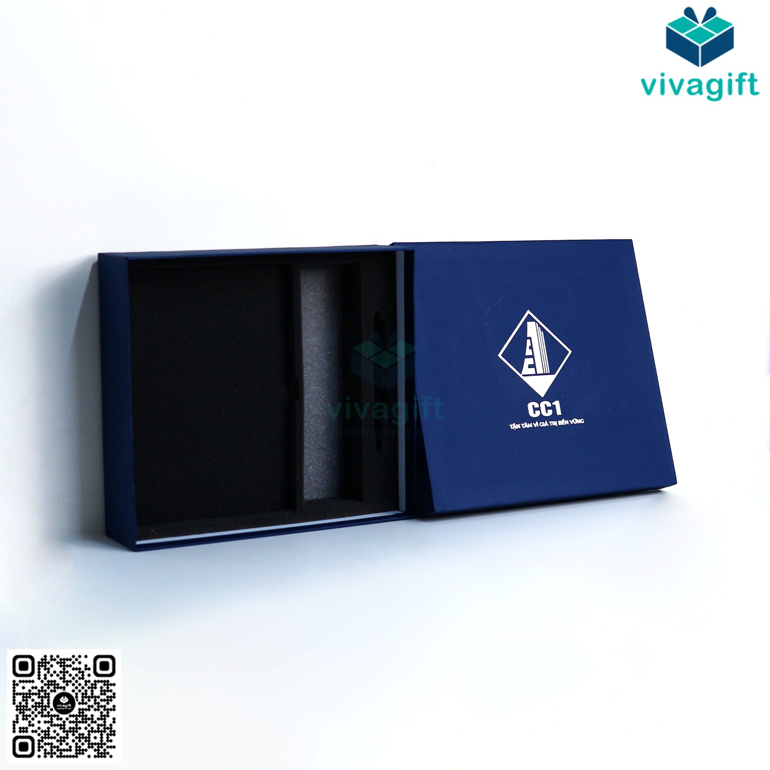Quà Tặng Doanh Nghiệp Vivagift 90 Hộp Quà Tặng Đựng Bình Giữ Nhiệt, Sổ Tay Và Bút HAD07